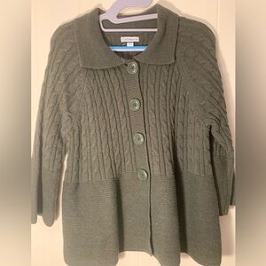 Croft & Barrow dark olive Cable Knit Cardigan